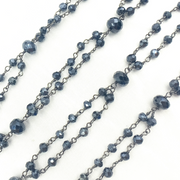 Coated Black Spinel Fancy Oxidized Wire Chain.